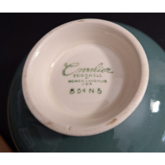 Homer Laughlin Sugar Bowl & Lid Empire Green Cavalier Egg Shell - Picture 6 of 6